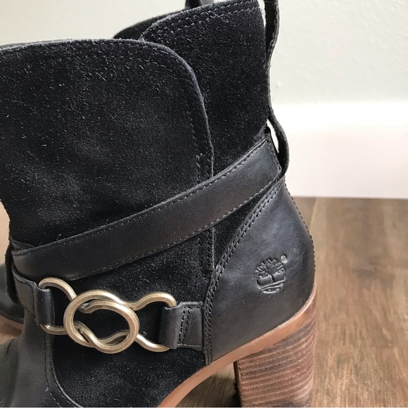 Cute Timberland Black Boots with Heel - Women’s Size 7 / 38 EU - Picture 3 of 14